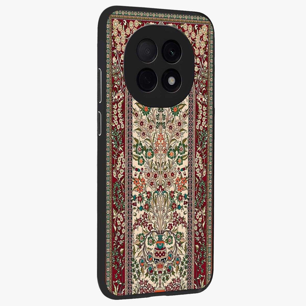 Persian Inspired Glass Case upright view showcasing decorative Persian artwork with rich heritage theme.