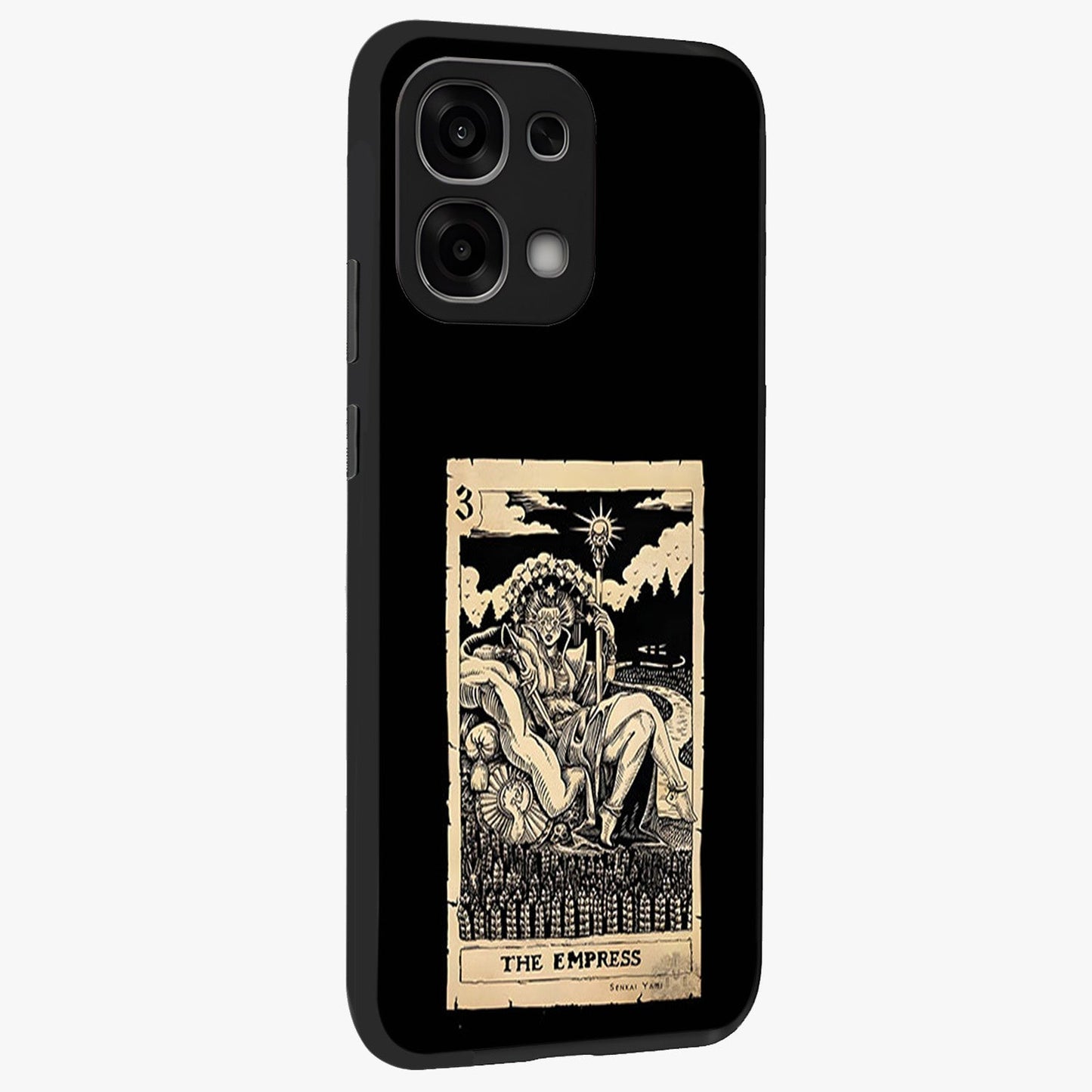 The Empress Glass Case upright view showcasing powerful empress themed artwork with luxurious artistic theme.