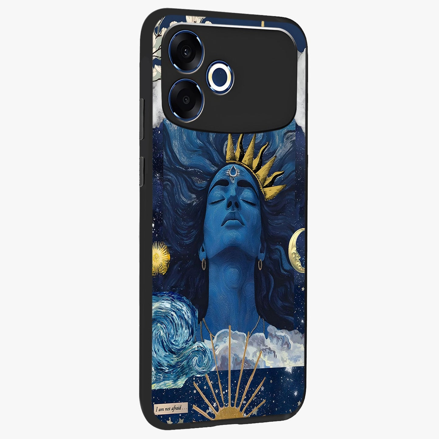 Aesthetic Lord Shiva Glass Case upright view showcasing powerful Lord Shiva artwork with devotional theme.