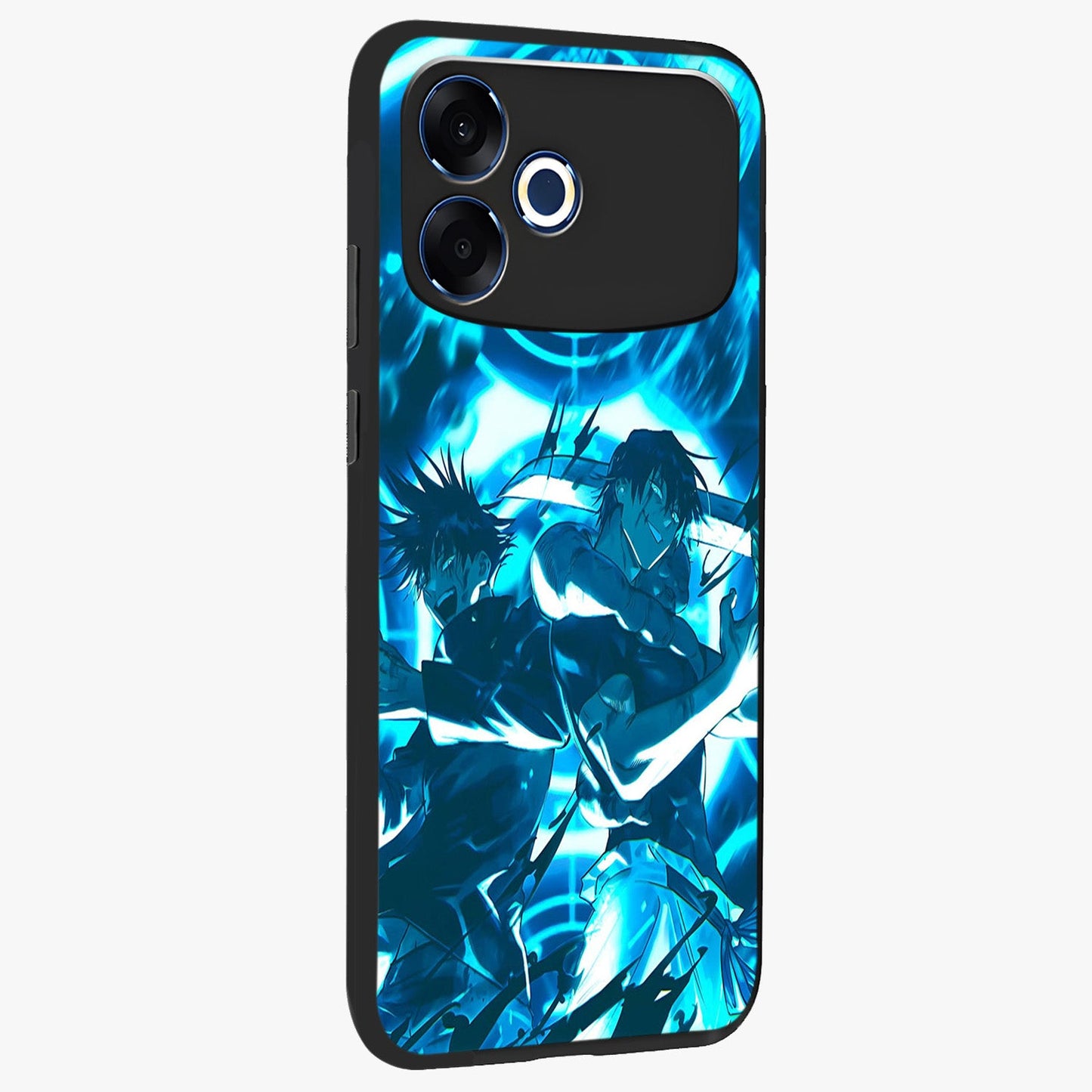 Cursed Energy Clash Glass Case upright view showcasing dramatic clash artwork with bold supernatural theme.