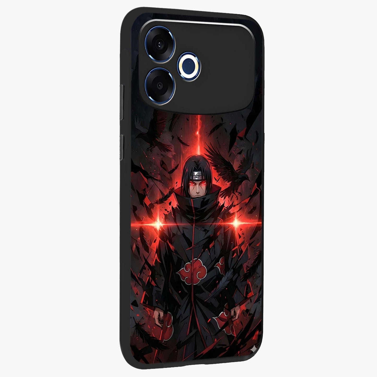 Focused Blade Discipline Glass Case upright view showcasing strong typography statement with sleek motivational theme.