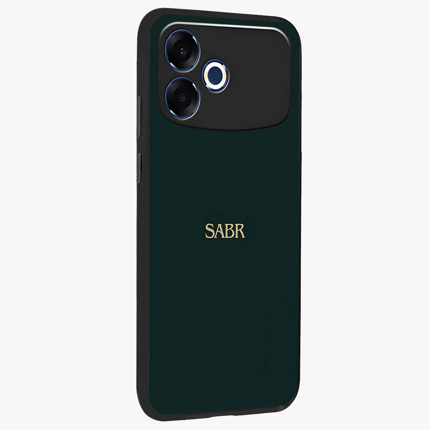Sabr Minimal Patience Glass Case upright view showcasing calm minimalist artwork with motivational patience theme.