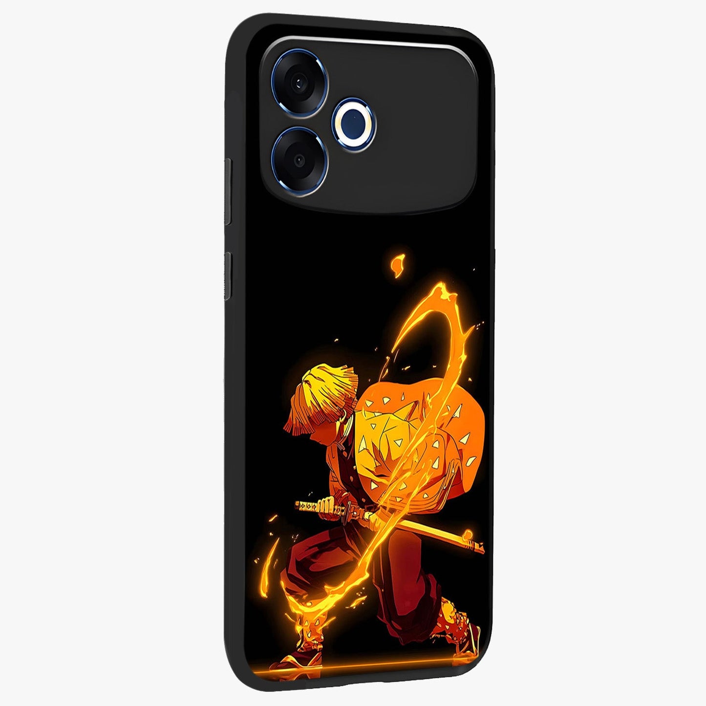 Thunder Flame Execution Glass Case upright view showcasing explosive flame artwork with dynamic action theme.