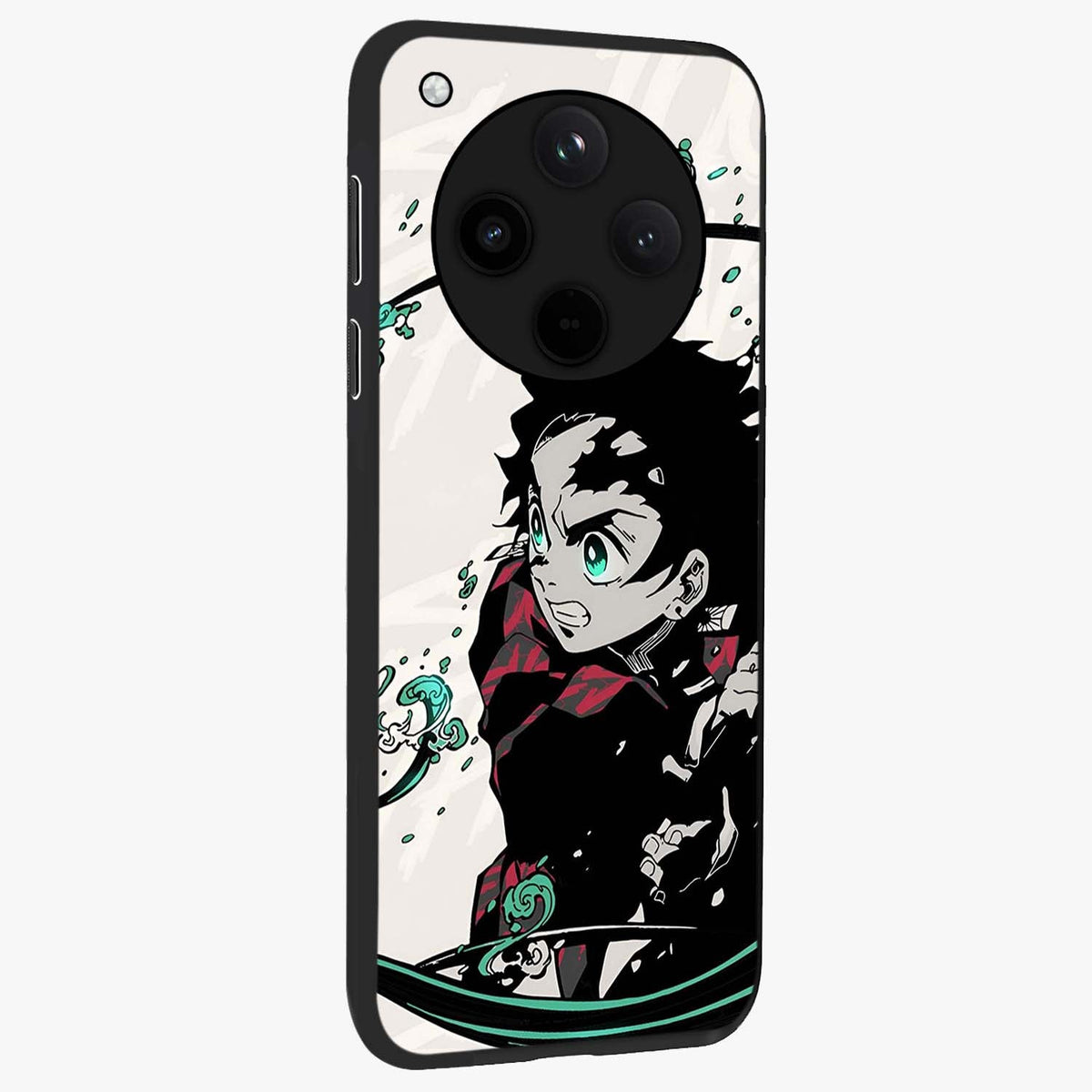 Demon Slayer Glass Case upright view showcasing powerful anime artwork with intense warrior theme.