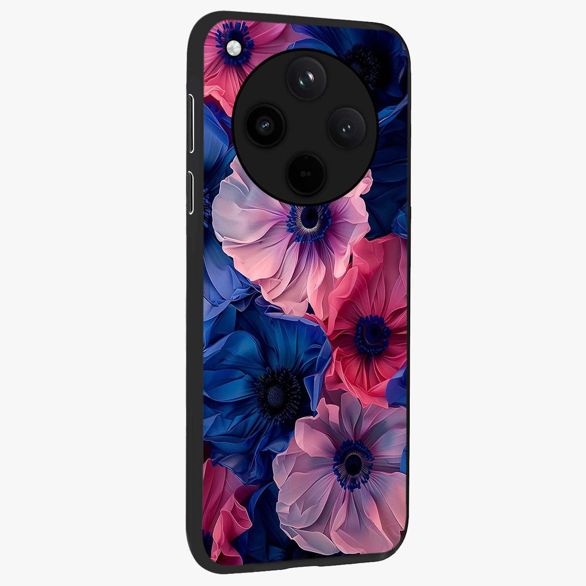 Flower Paper Art Pattern Glass Case upright view showcasing decorative paper floral artwork with creative craft style.