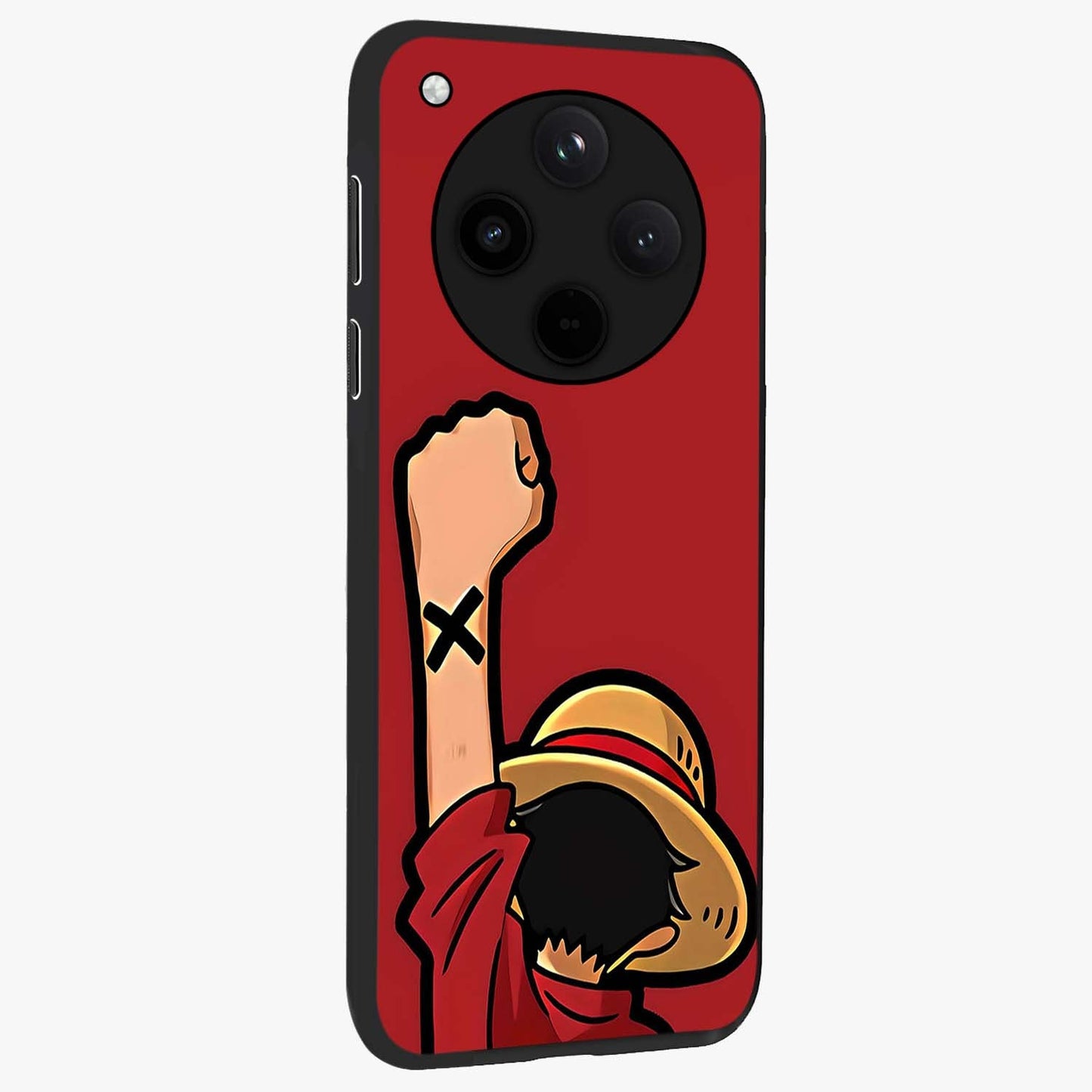 Luffy X Spirit Glass Case upright view showcasing striking anime artwork with adventurous character theme.