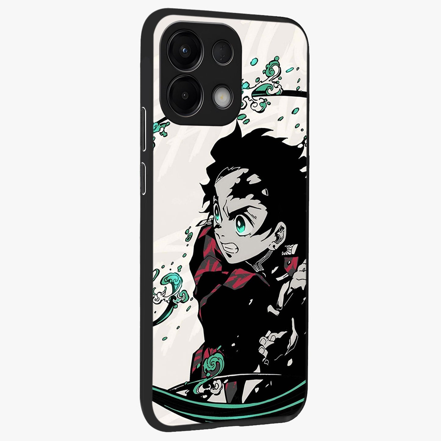 Demon Slayer Glass Case upright view showcasing powerful anime artwork with intense warrior theme.