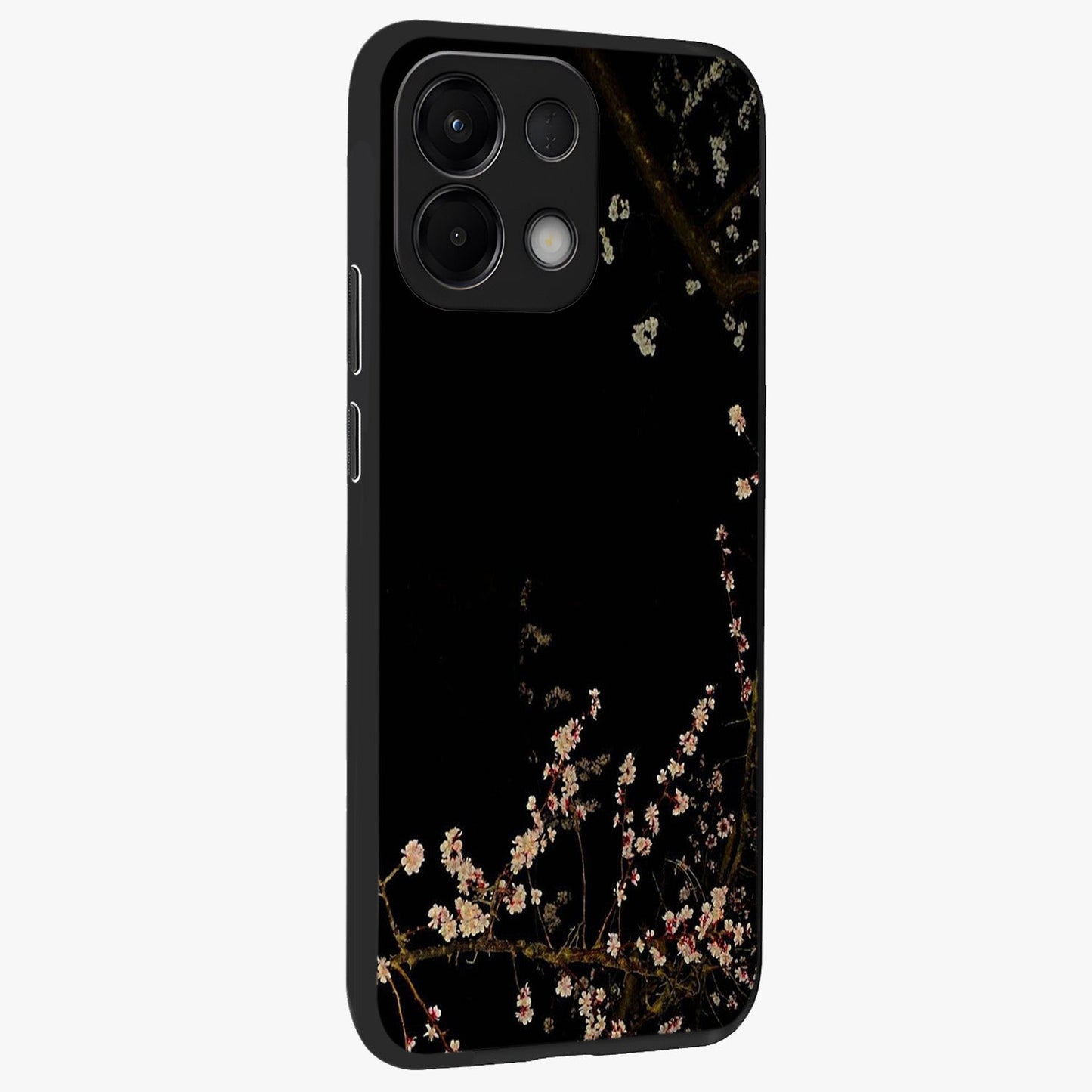 Petal Moon Light With Custom Name Glass Case upright view showcasing elegant floral moon artwork with personalized aesthetic.