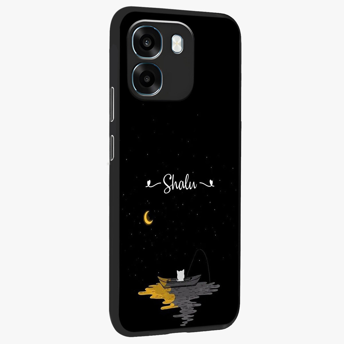 Silent Night Row Glass Case upright view showcasing tranquil night artwork with serene landscape theme.
