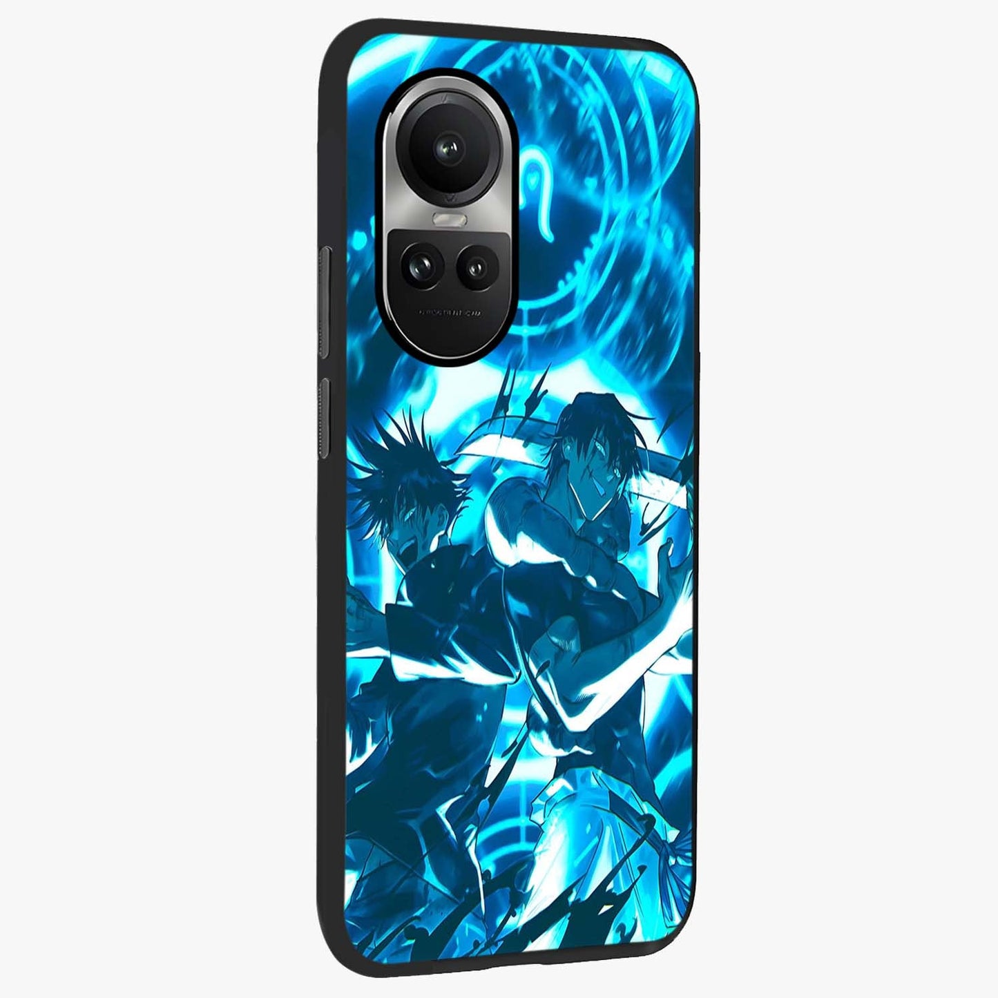 Cursed Energy Clash Glass Case upright view showcasing dramatic clash artwork with bold supernatural theme.
