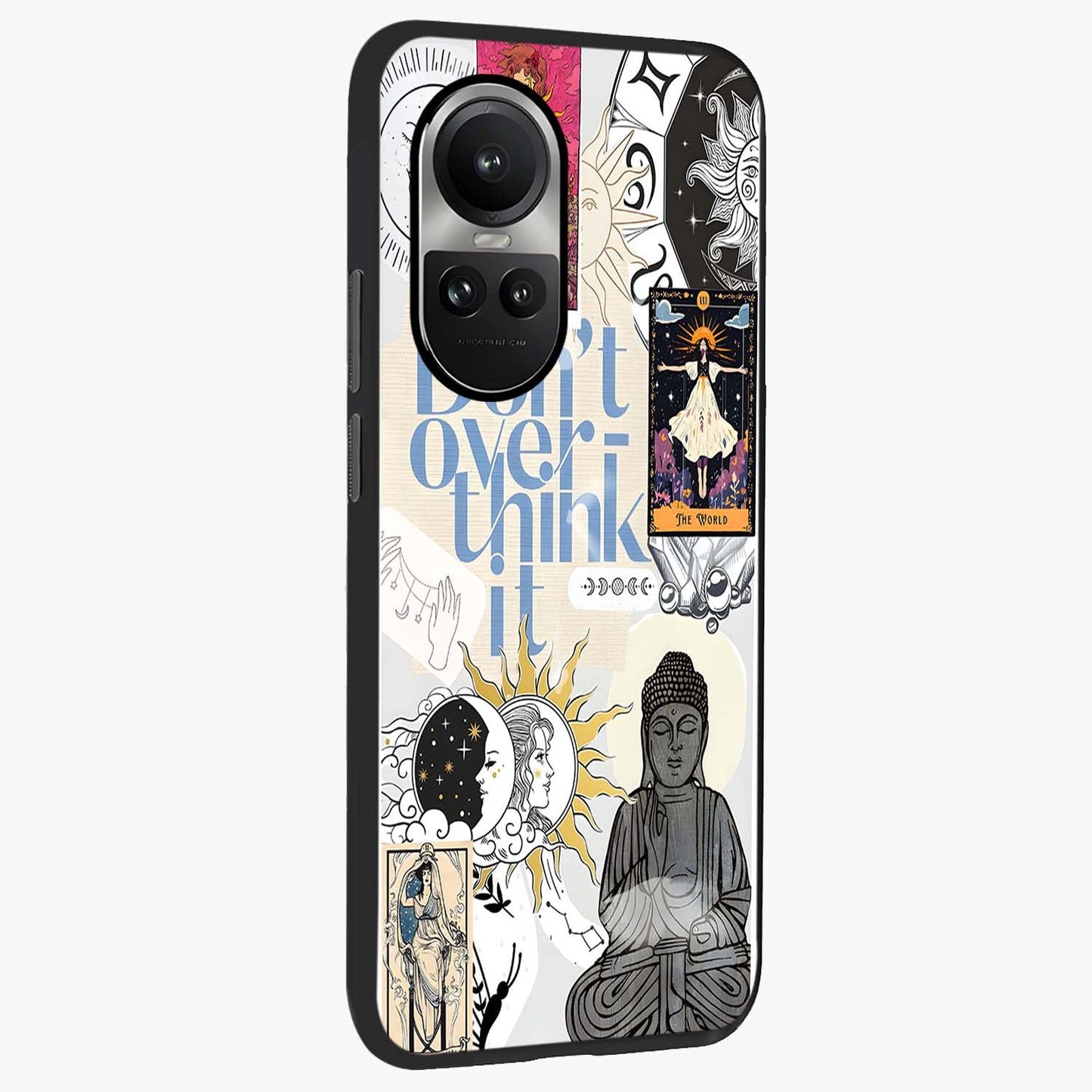 Ethereal Thoughts Glass Case upright view showcasing delicate artistic composition with peaceful dreamy theme.