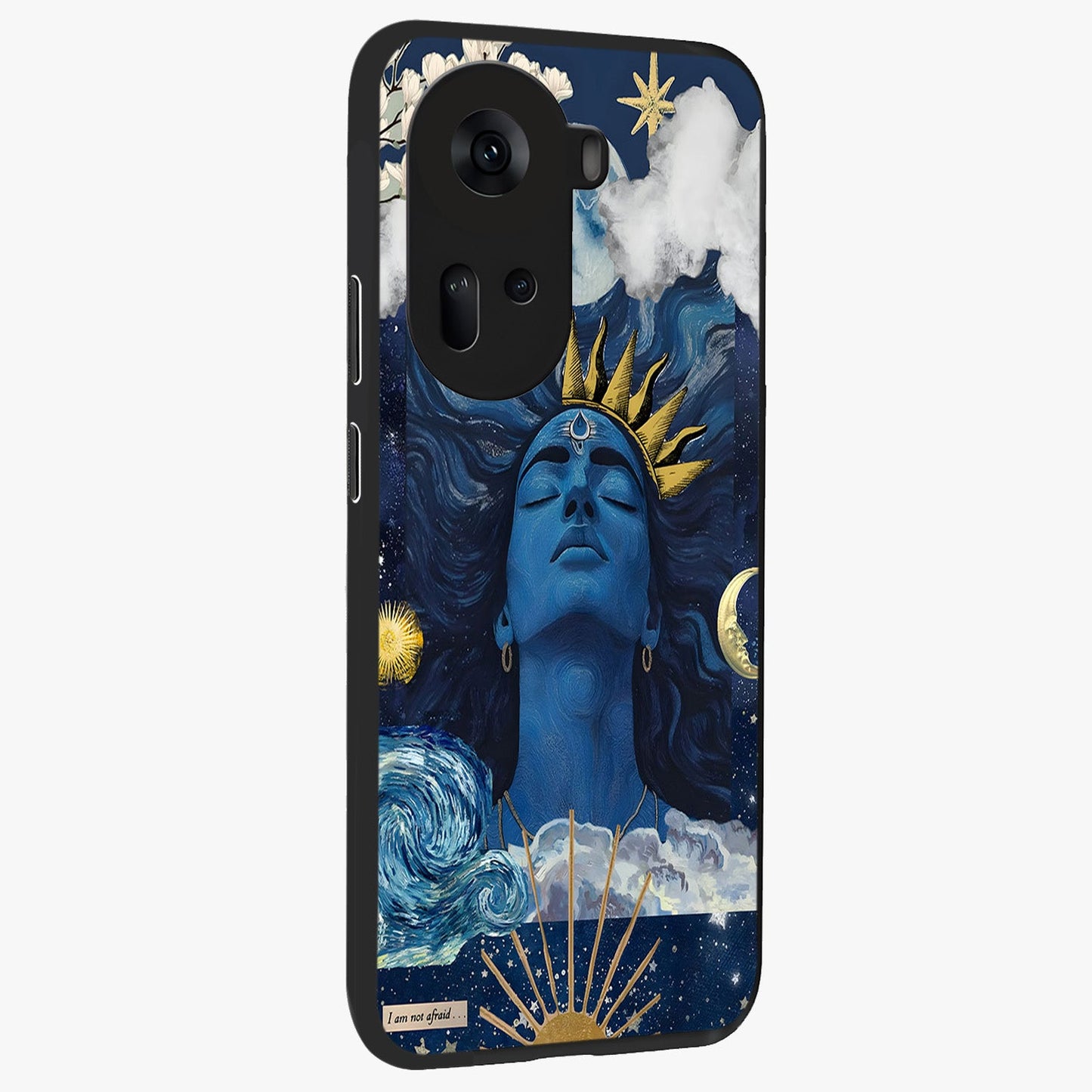 Aesthetic Lord Shiva Glass Case upright view showcasing powerful Lord Shiva artwork with devotional theme.