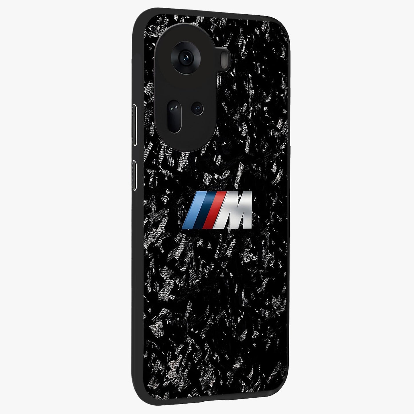 Carbon Speed Mark Glass Case upright view showcasing modern carbon speed graphic with bold automotive theme.