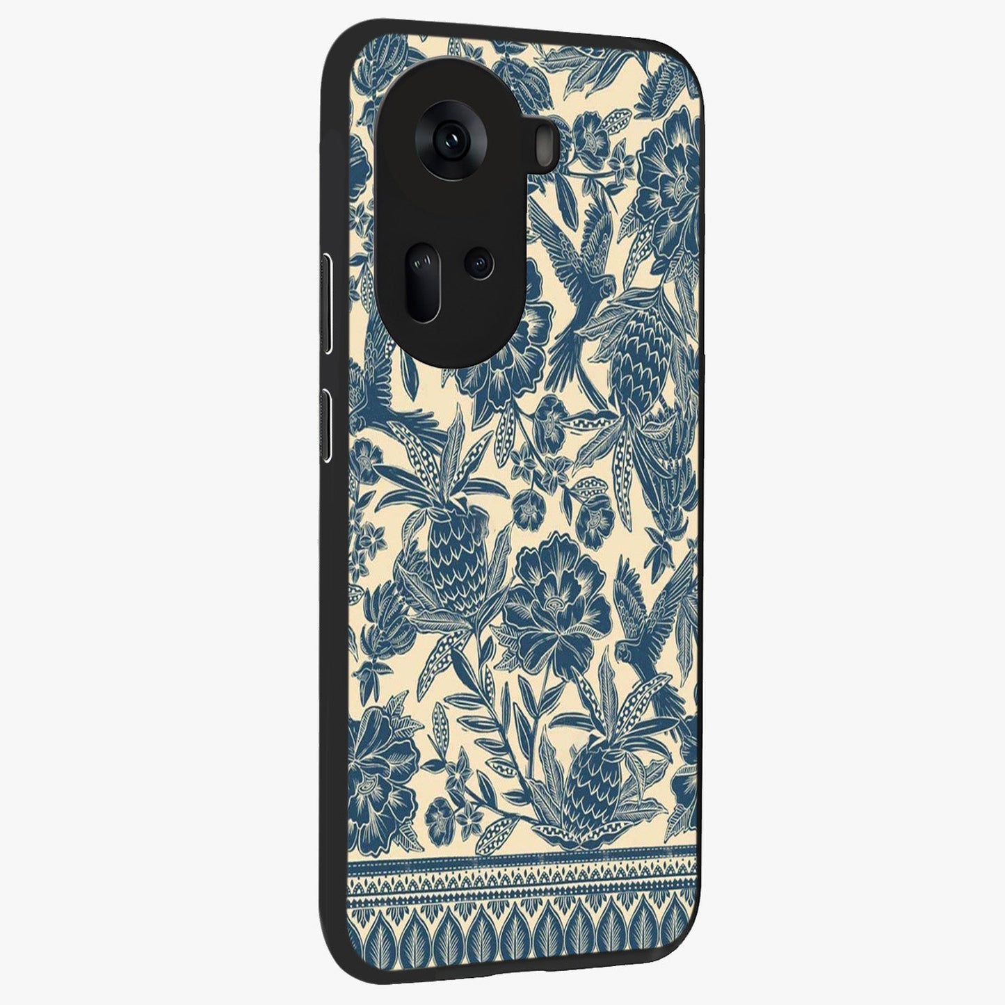 Heirloom Wild Bloom Glass Case upright view showcasing delicate wildflower artwork with timeless floral theme.