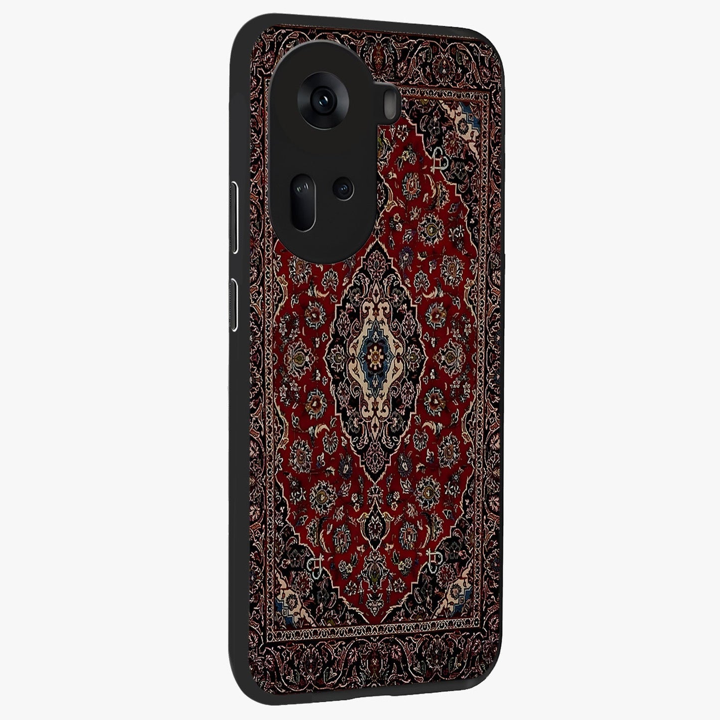 Heritage Carpet Royale Glass Case upright view showcasing detailed ornamental artwork with luxurious traditional theme.