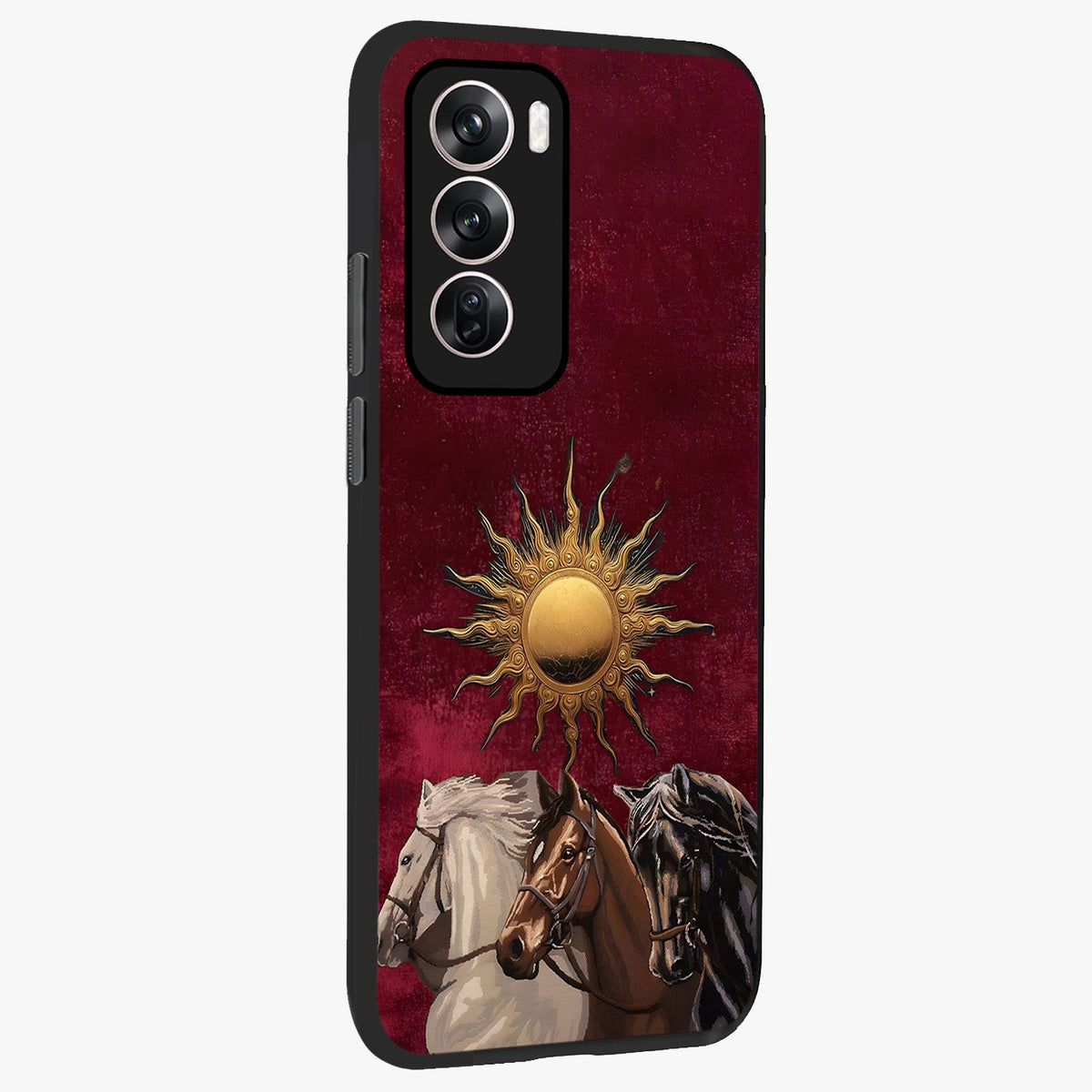 Solar Riders Glass Case upright view showcasing energetic rider artwork with bold adventure theme.