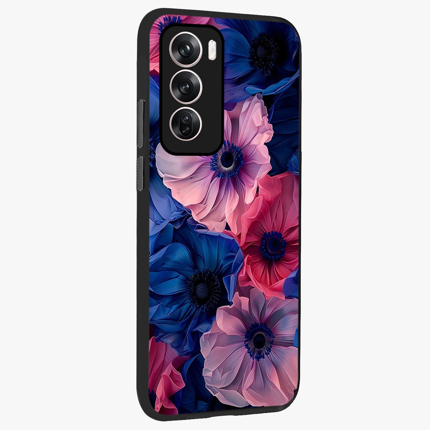 Flower Paper Art Pattern Glass Case upright view showcasing decorative paper floral artwork with creative craft style.