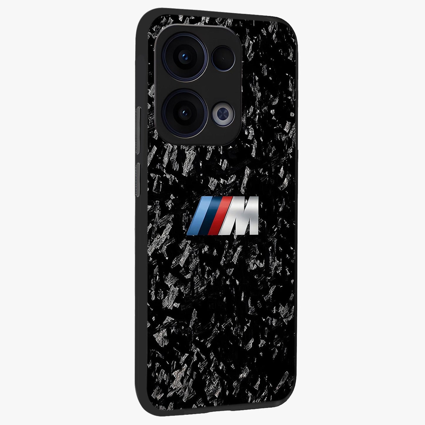 Carbon Speed Mark Glass Case upright view showcasing modern carbon speed graphic with bold automotive theme.