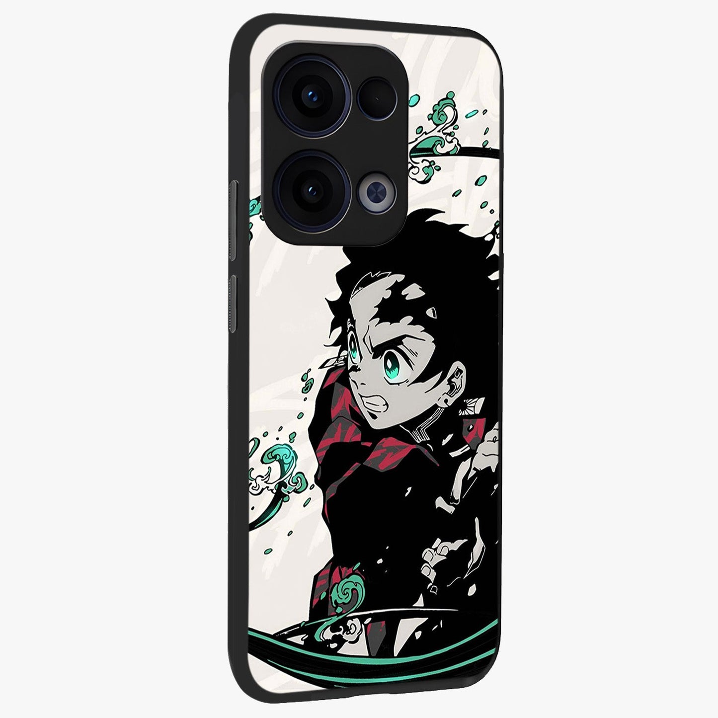 Demon Slayer Glass Case upright view showcasing powerful anime artwork with intense warrior theme.