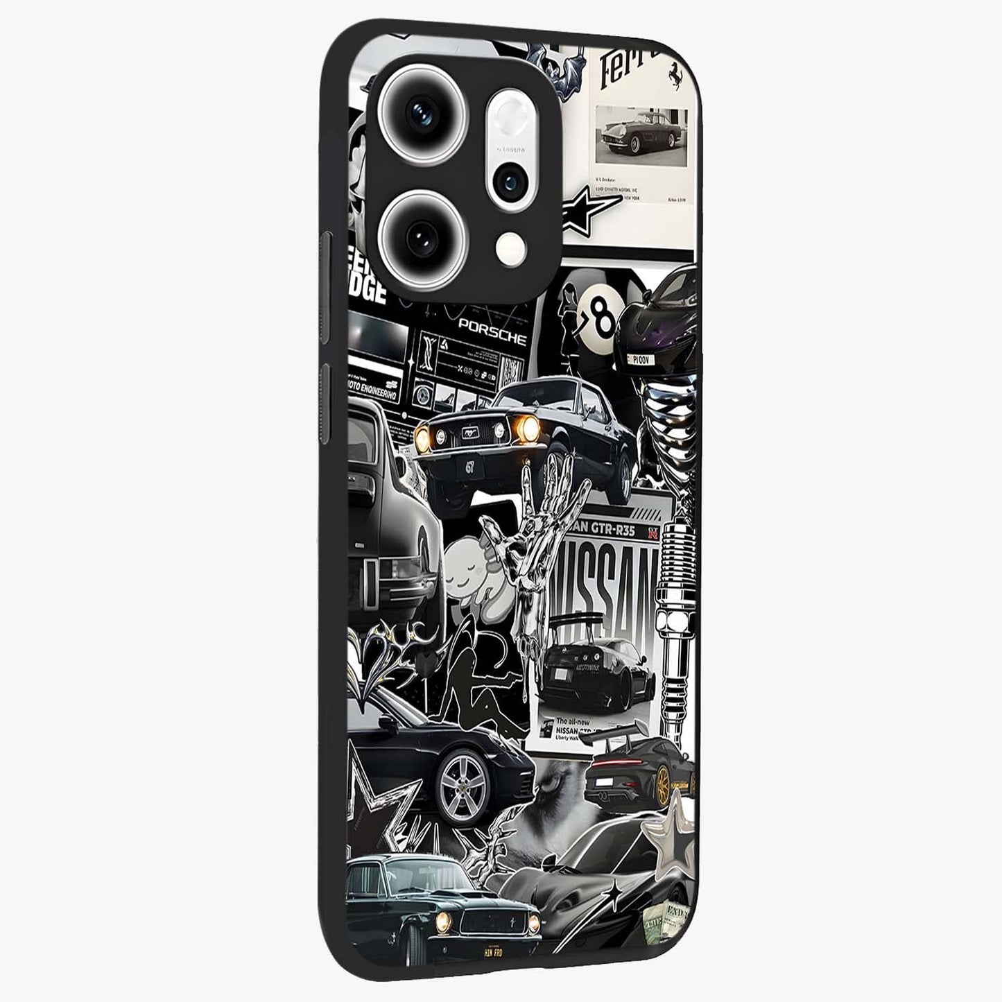 Aesthetic Dark Love Glass Case upright view showcasing dramatic romantic artwork with modern aesthetic style.