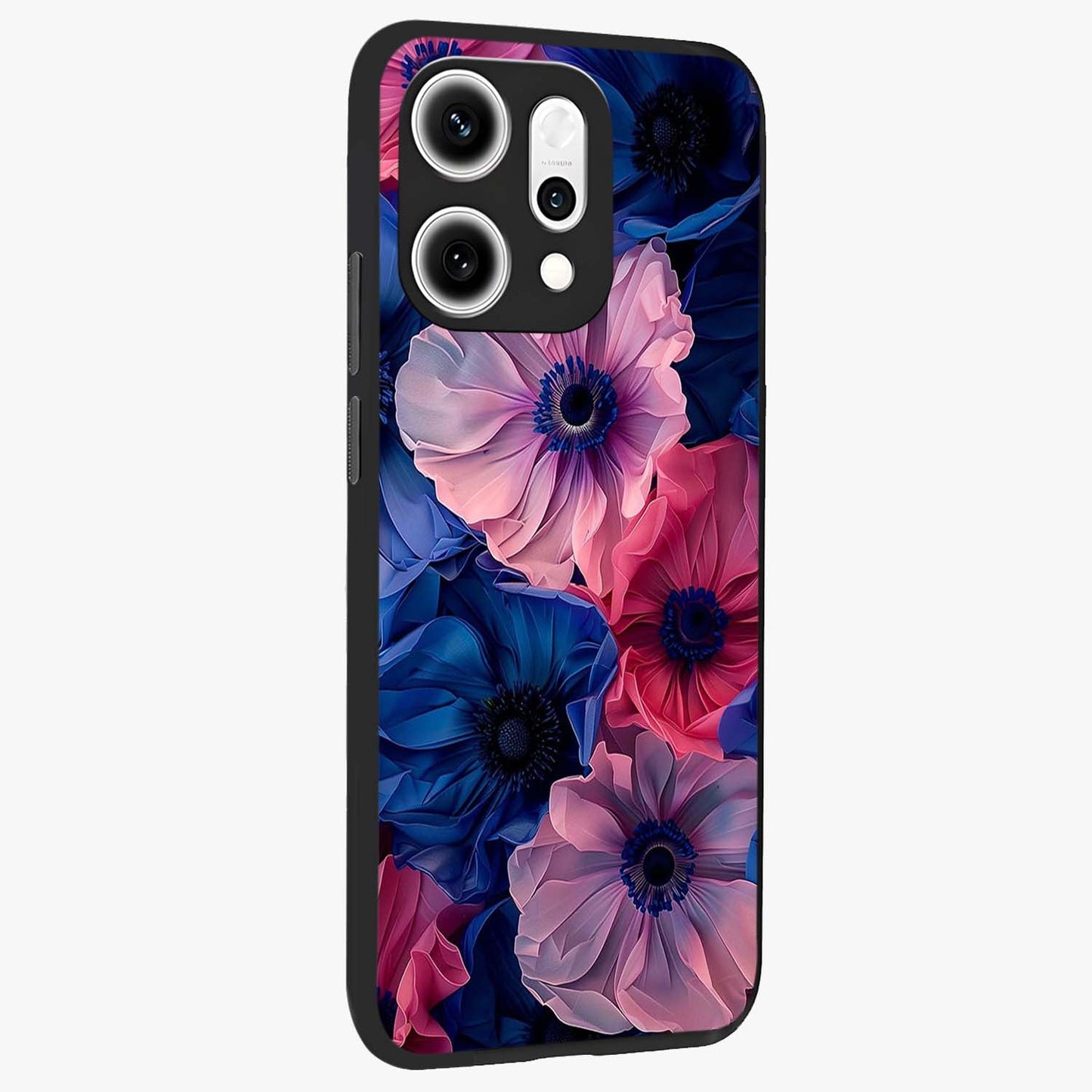 Flower Paper Art Pattern Glass Case upright view showcasing decorative paper floral artwork with creative craft style.