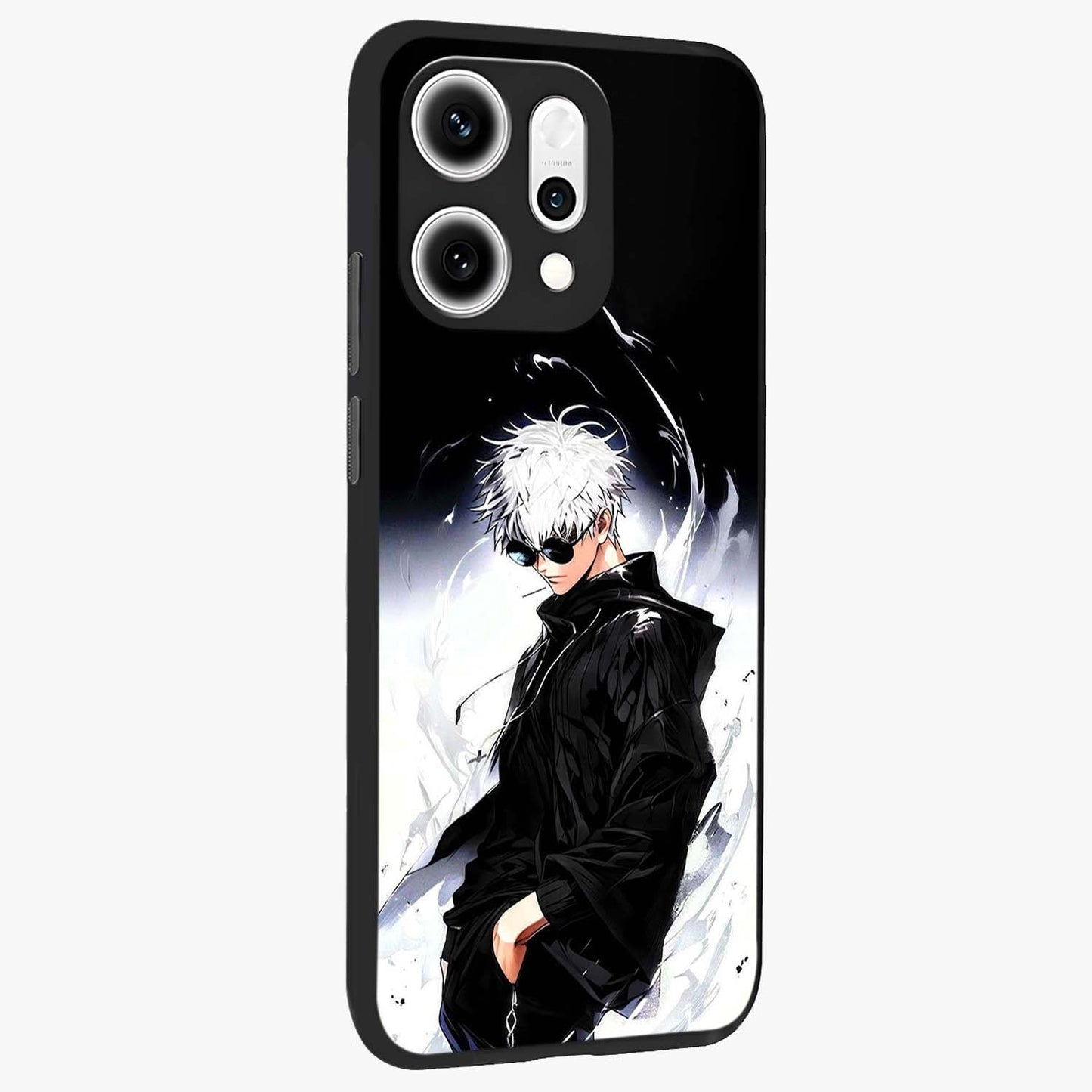 Limitless Shadow King Glass Case upright view showcasing bold shadow warrior artwork with epic fantasy theme.