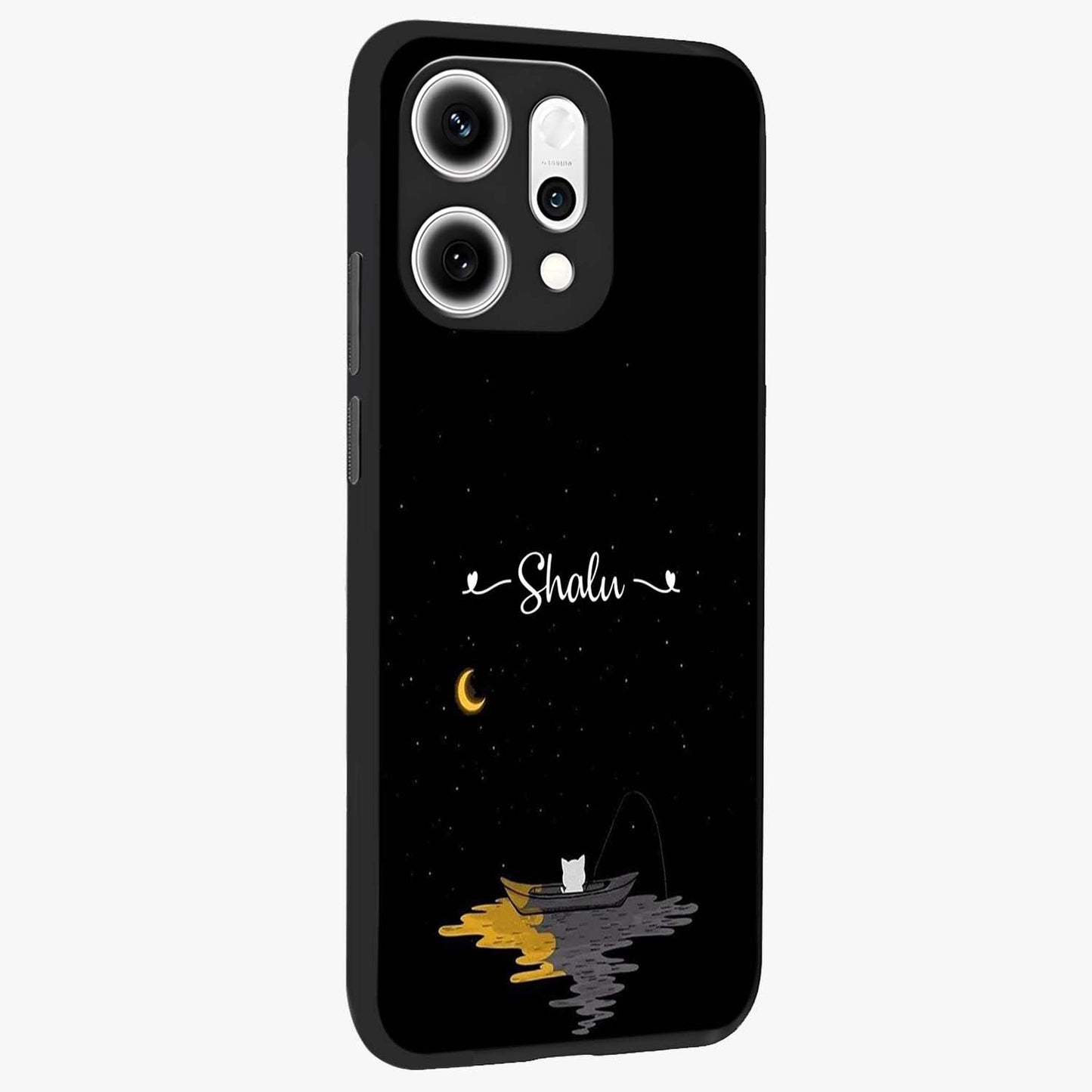 Silent Night Row Glass Case upright view showcasing tranquil night artwork with serene landscape theme.