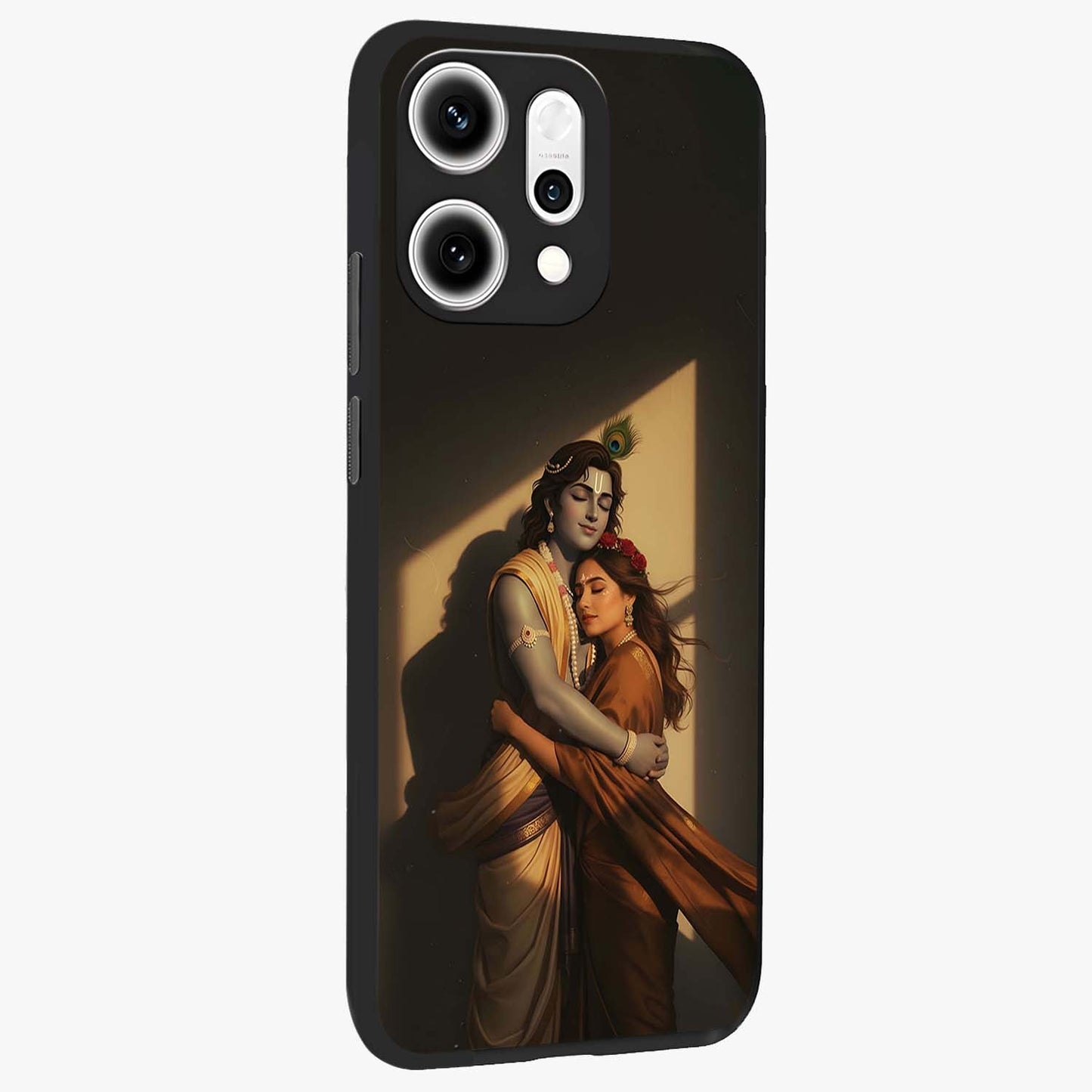 Divine Eternal Love Glass Case upright view showcasing graceful spiritual artwork with eternal love theme.