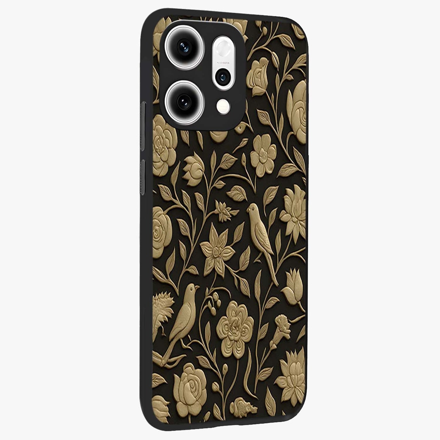 Golden Evil Eye Mandala Glass Case upright view showcasing decorative evil eye mandala artwork with spiritual aesthetic style.