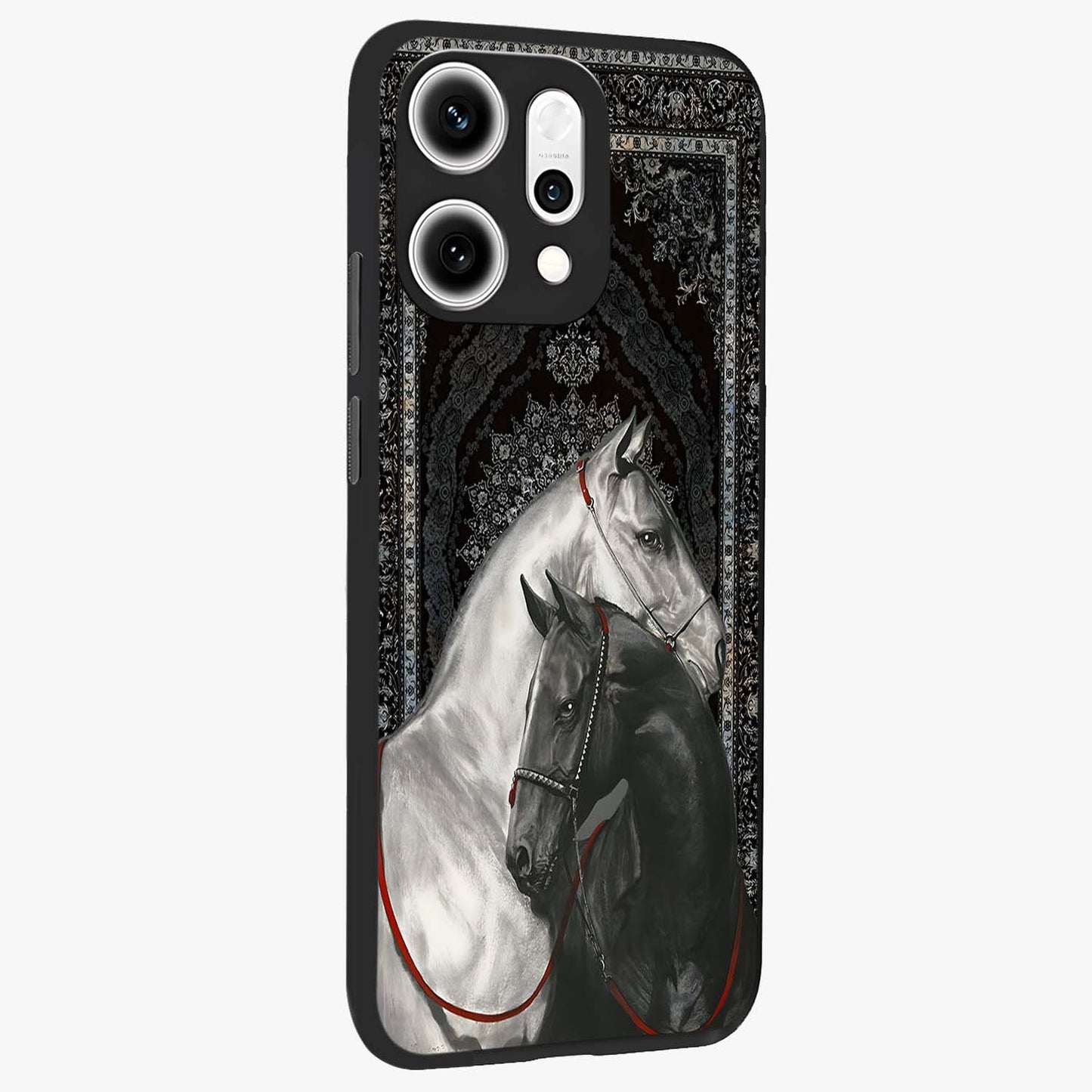 Majestic Ride Legacy Glass Case upright view showcasing dynamic ride inspired artwork with modern automotive theme.