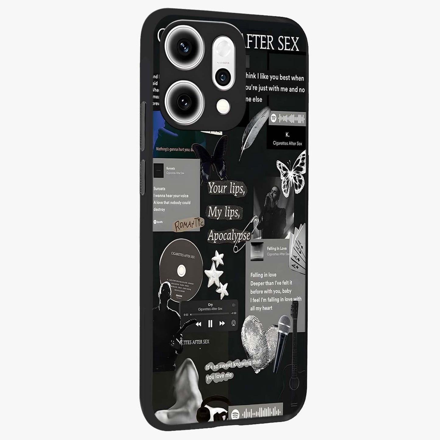 Midnight Love Echo Glass Case upright view showcasing expressive romantic artwork with dreamy midnight theme.