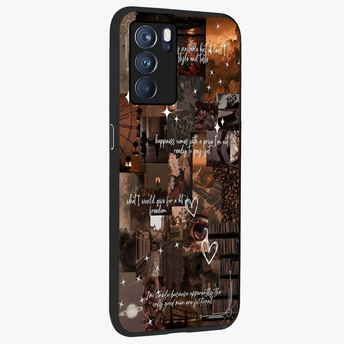 Bittersweet Aesthetic Chaos Glass Case upright view showcasing bold artistic chaos design with modern aesthetic style.
