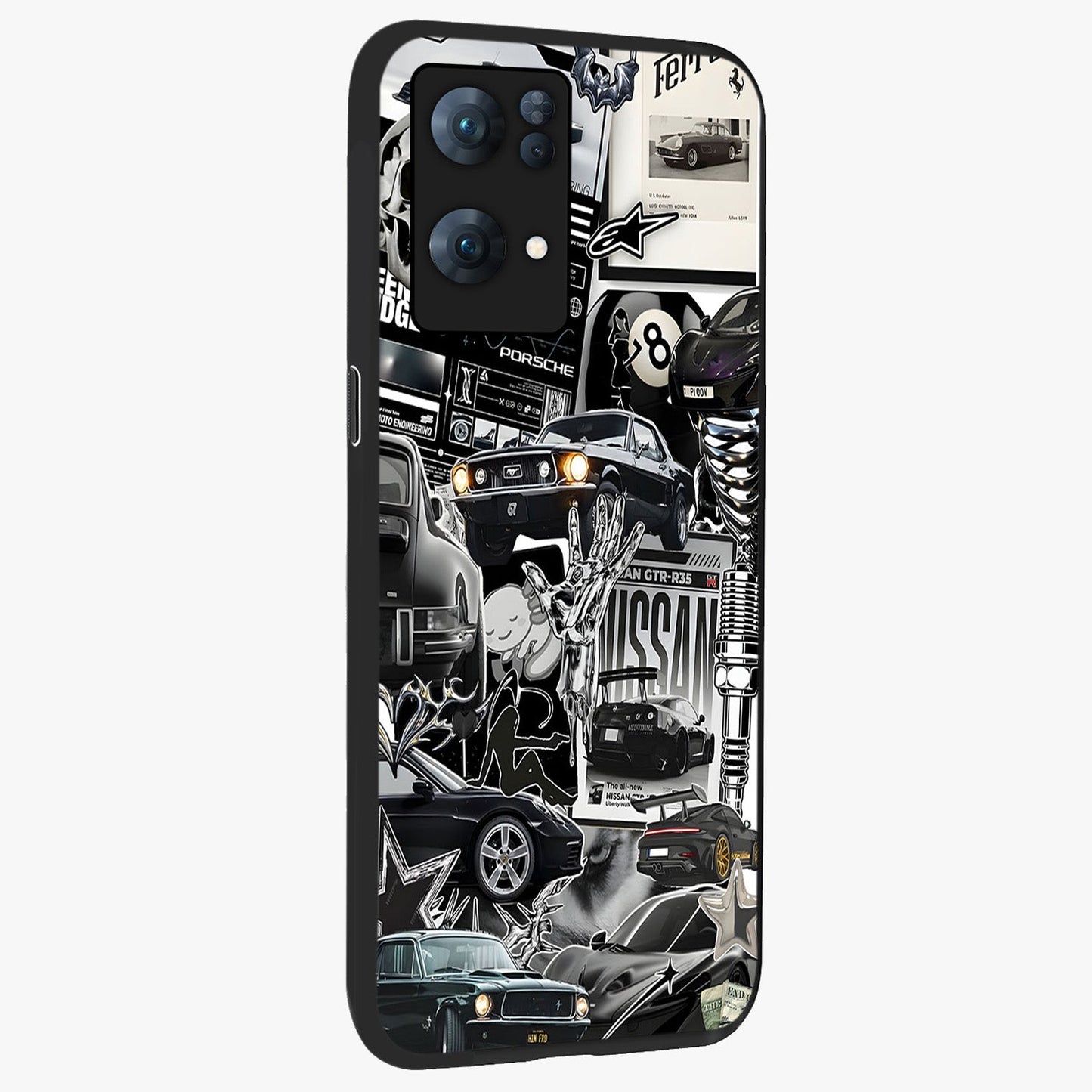 Aesthetic Dark Love Glass Case upright view showcasing dramatic romantic artwork with modern aesthetic style.