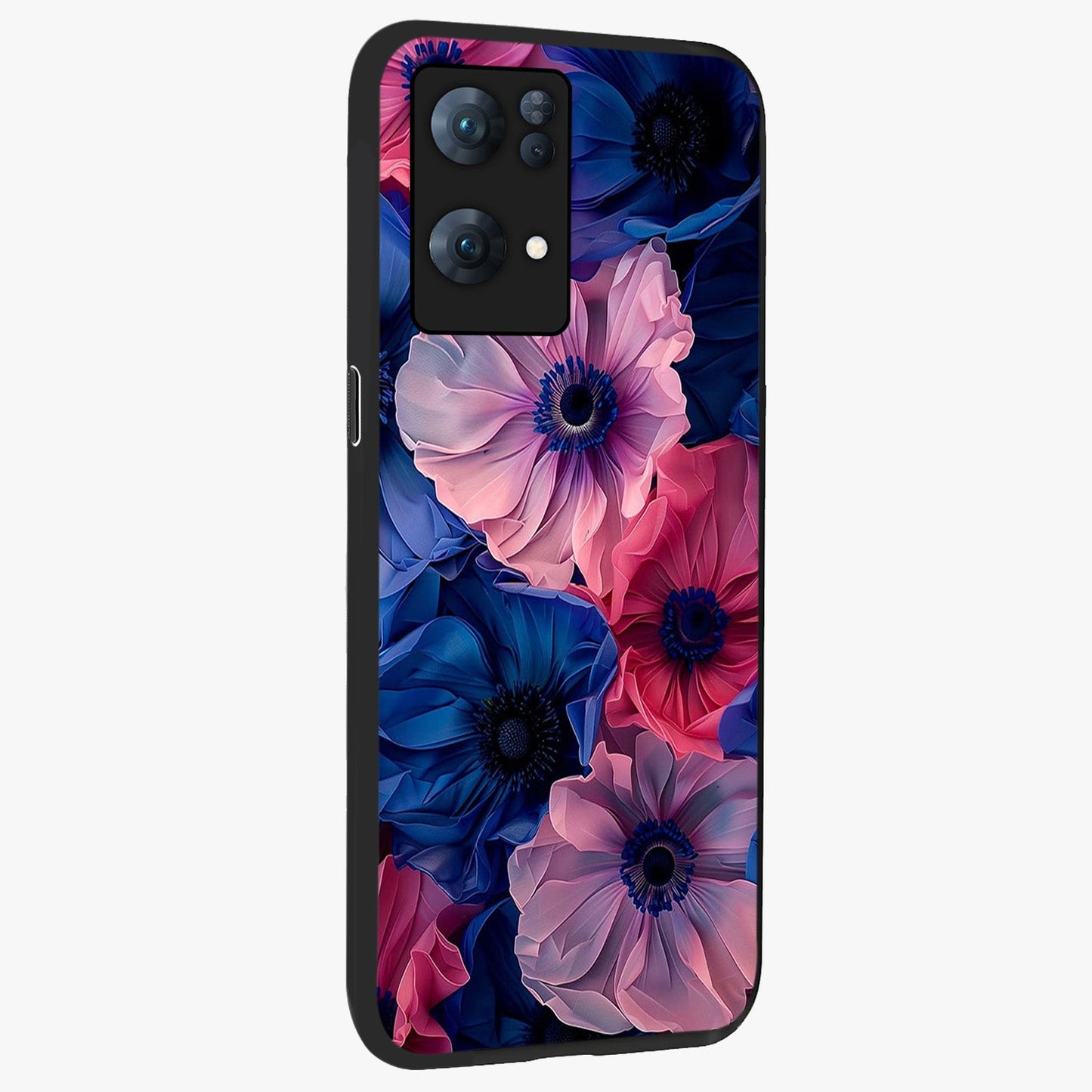 Flower Paper Art Pattern Glass Case upright view showcasing decorative paper floral artwork with creative craft style.