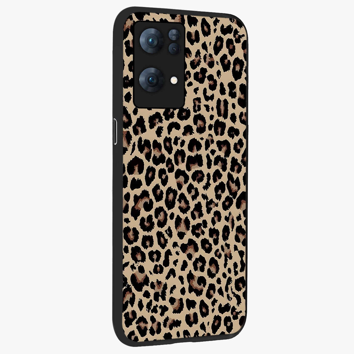 Savage Chic Pattern Glass Case upright view showcasing trendy decorative artwork with edgy fashion theme.