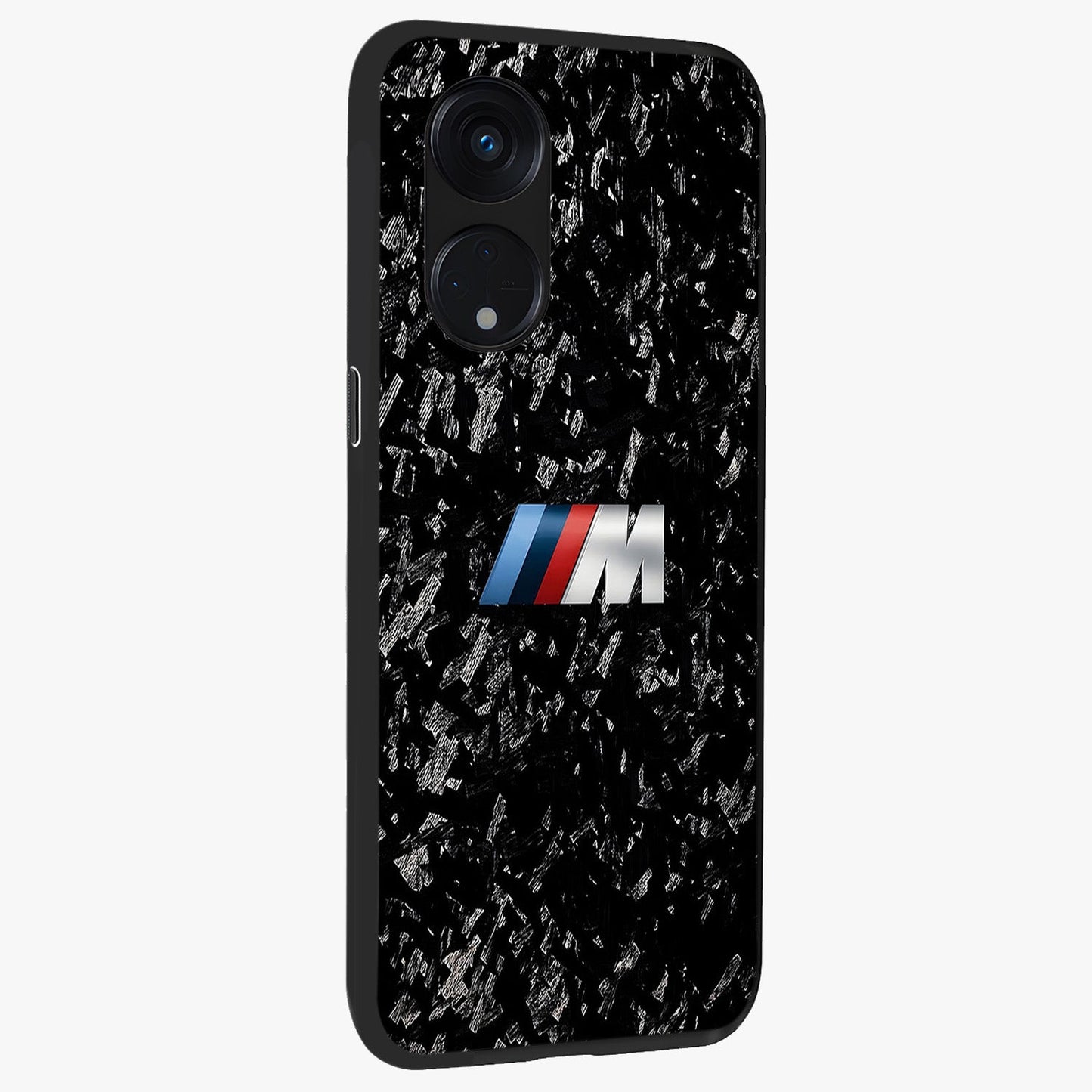 Carbon Speed Mark Glass Case upright view showcasing modern carbon speed graphic with bold automotive theme.