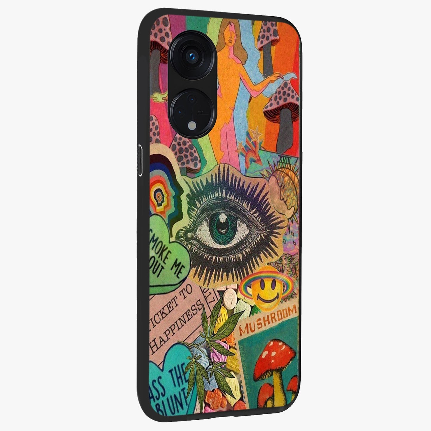 Mystic Eye Wonderland Glass Case upright view showcasing symbolic eye artwork with mysterious fantasy theme.