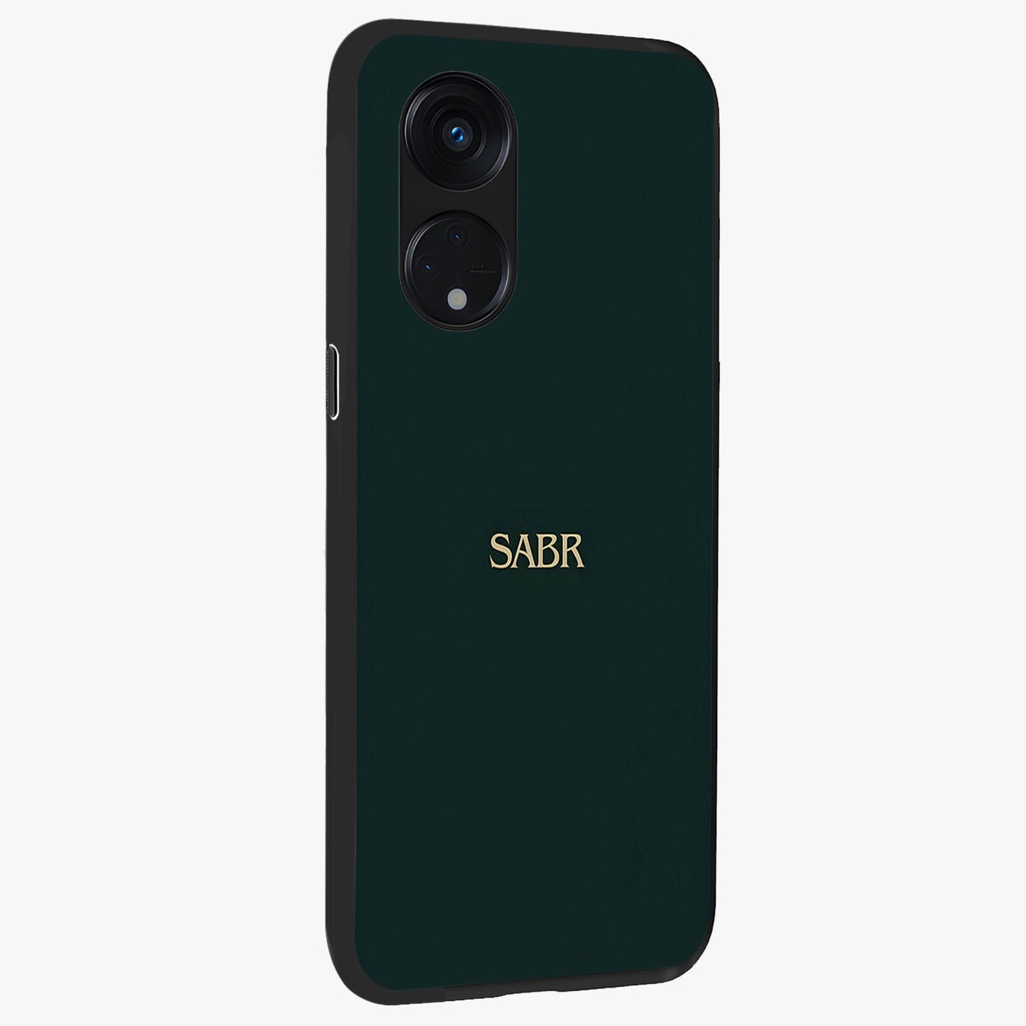 Sabr Minimal Patience Glass Case upright view showcasing calm minimalist artwork with motivational patience theme.