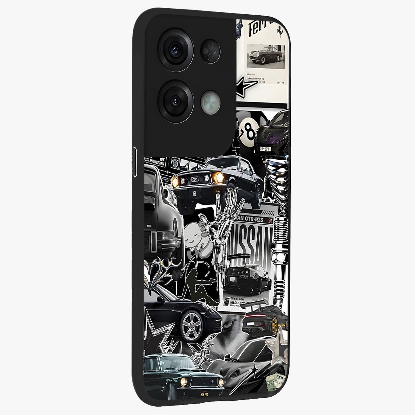 Aesthetic Dark Love Glass Case upright view showcasing dramatic romantic artwork with modern aesthetic style.