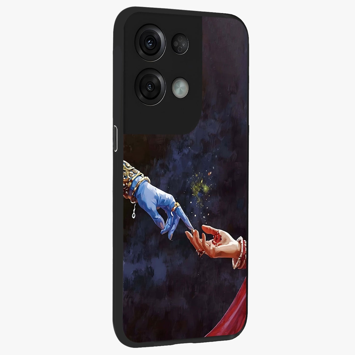 Divine Touch Eternal Glass Case upright view showcasing peaceful spiritual artwork with eternal divine theme.