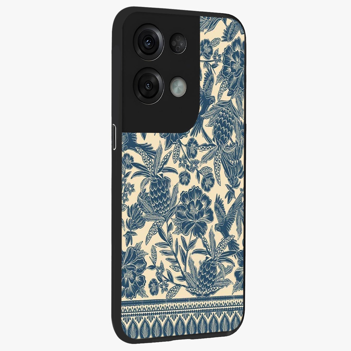 Heirloom Wild Bloom Glass Case upright view showcasing delicate wildflower artwork with timeless floral theme.