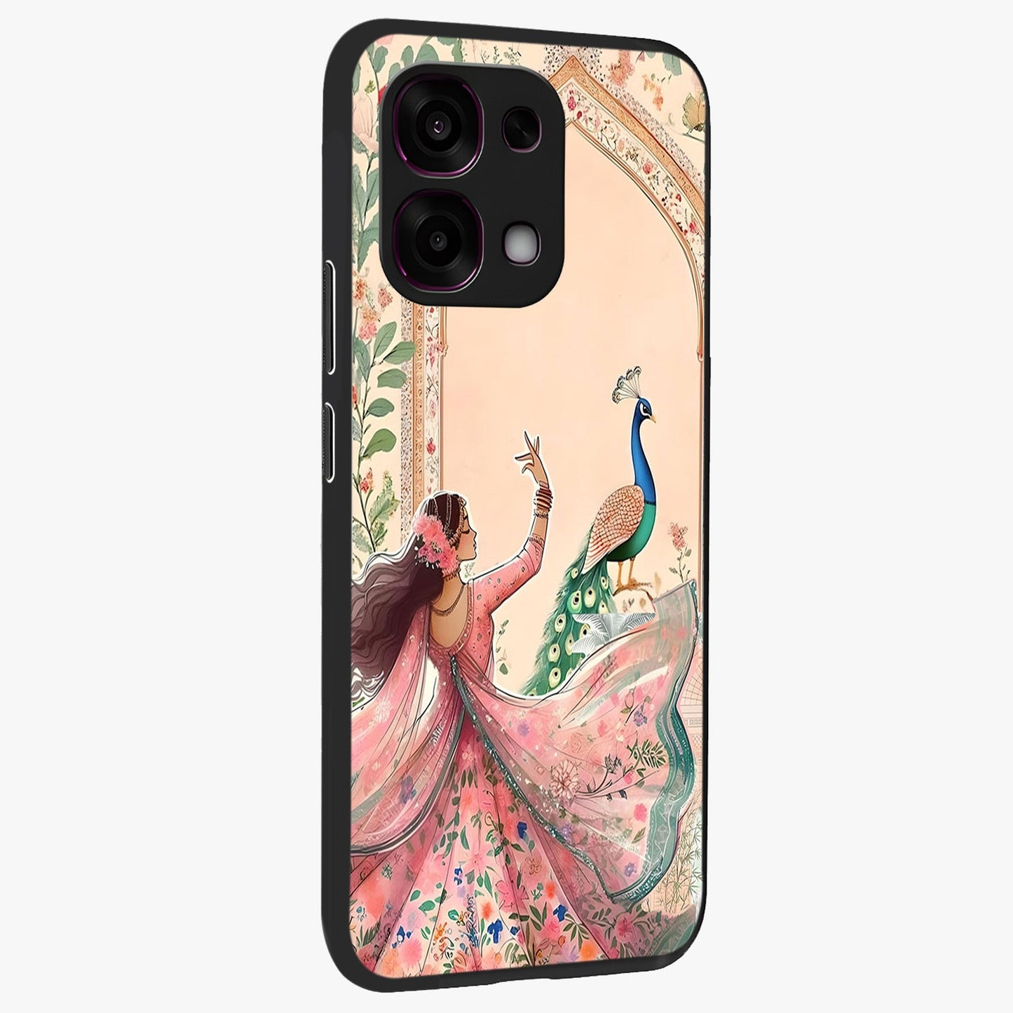 Royal Grace Muse Glass Case upright view showcasing stylish artistic artwork with sophisticated royal theme.