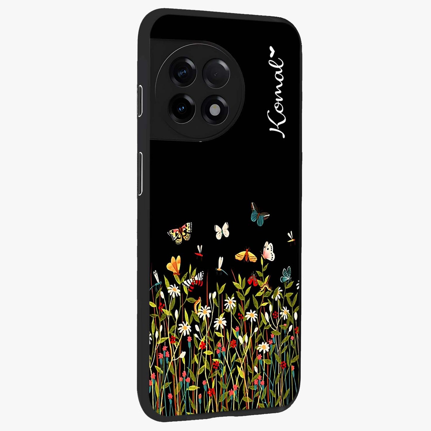 Dark Bloom Wonderland Custom Name Glass Case for OnePlus 11R |1+11R