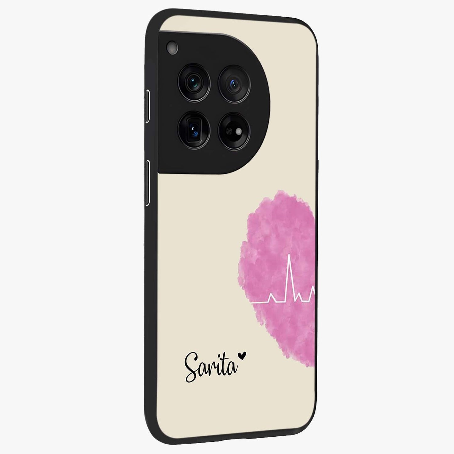Heartbeat of Love Custom Name Glass Case for OnePlus 12 |1+12