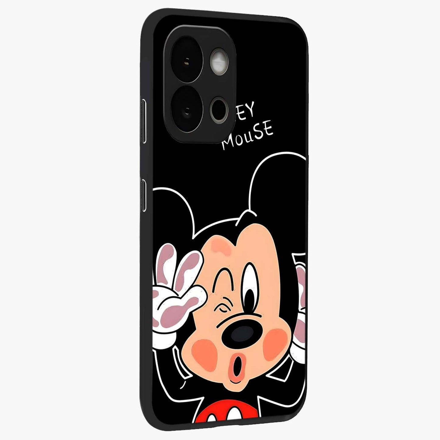 Cute Mickey Love Custom Name Glass Case for OnePlus 13S |1+13S