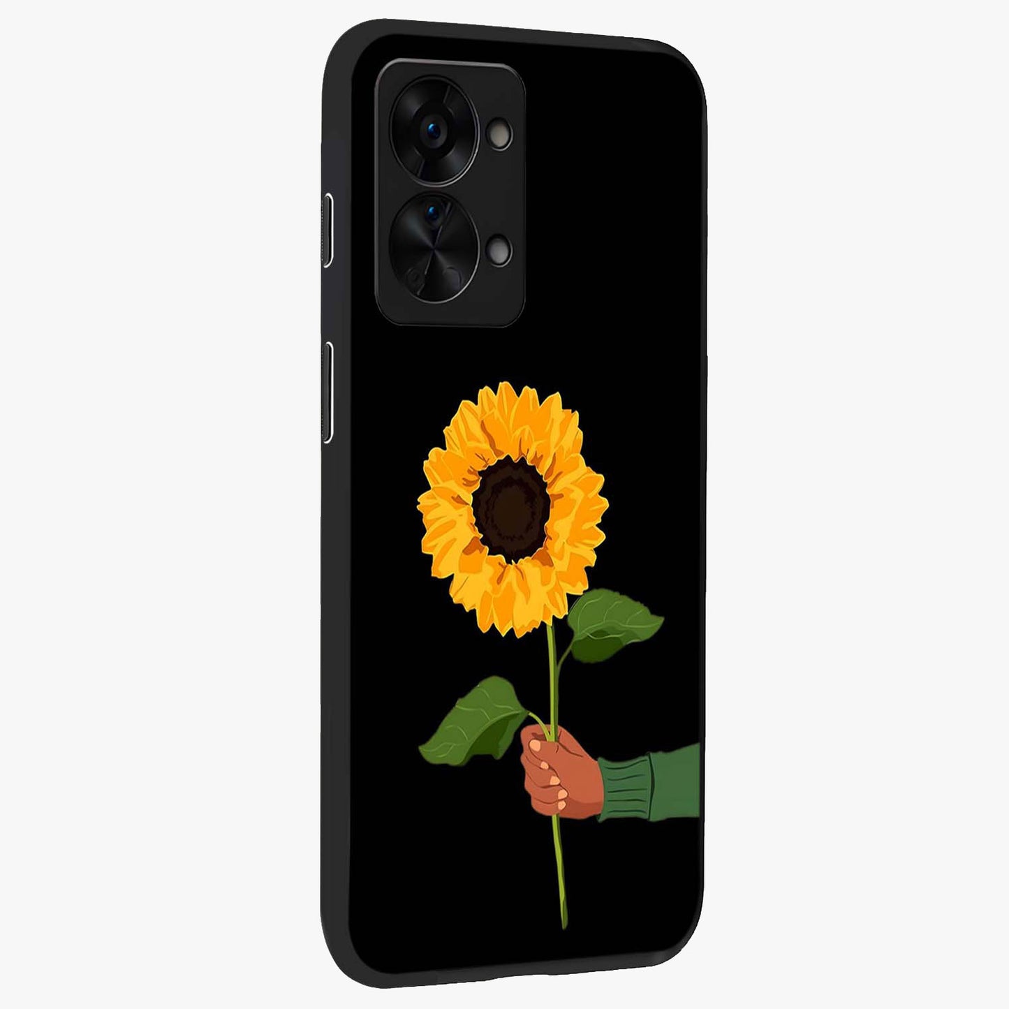 Sunflower Custom Name Glass Case for OnePlus Nord 2T |1+Nord 2T