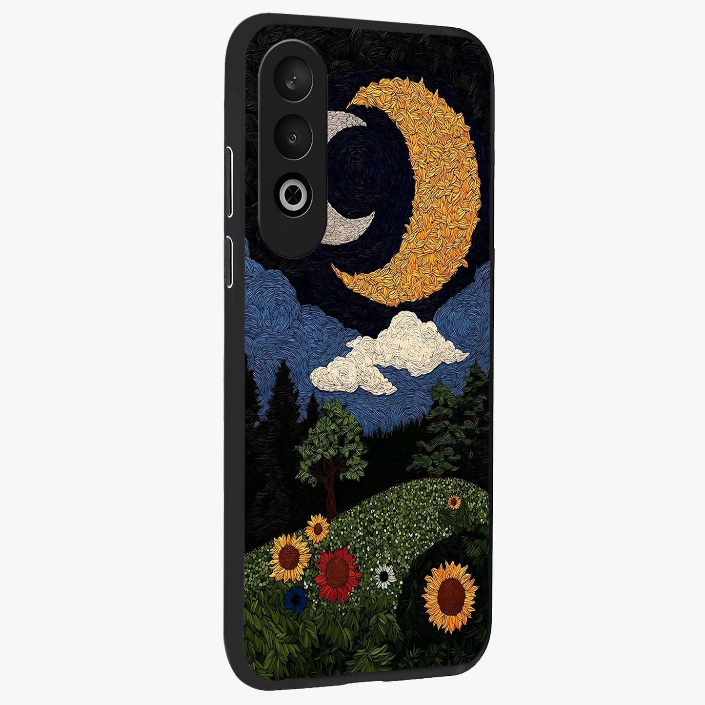 Sun and Moonflowers Glass Case for OnePlus Nord CE 4 |1+Nord CE 4
