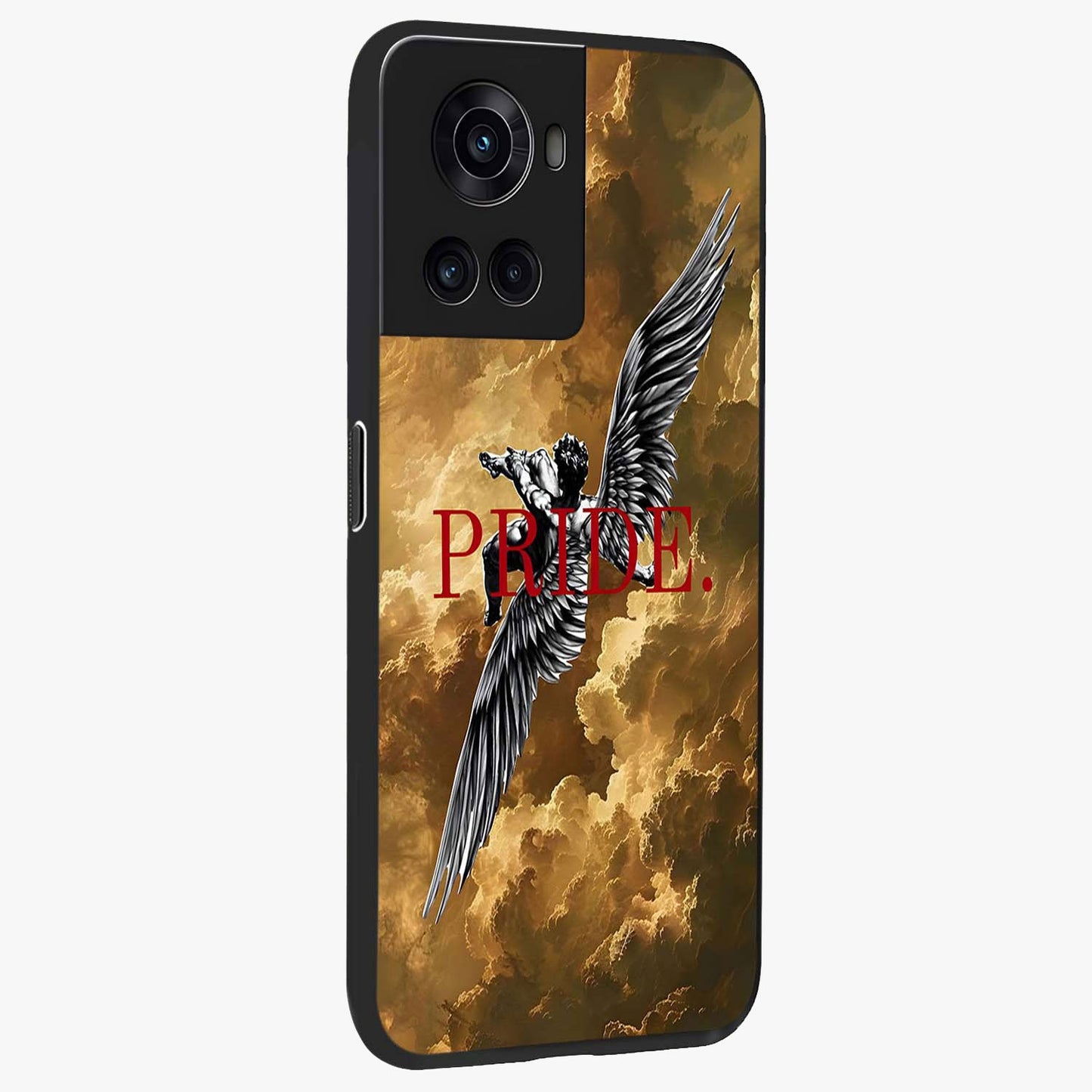 Celestial Fallen Pride Glass Case for 1+10R side perspective highlighting deep space textures and premium edge finish