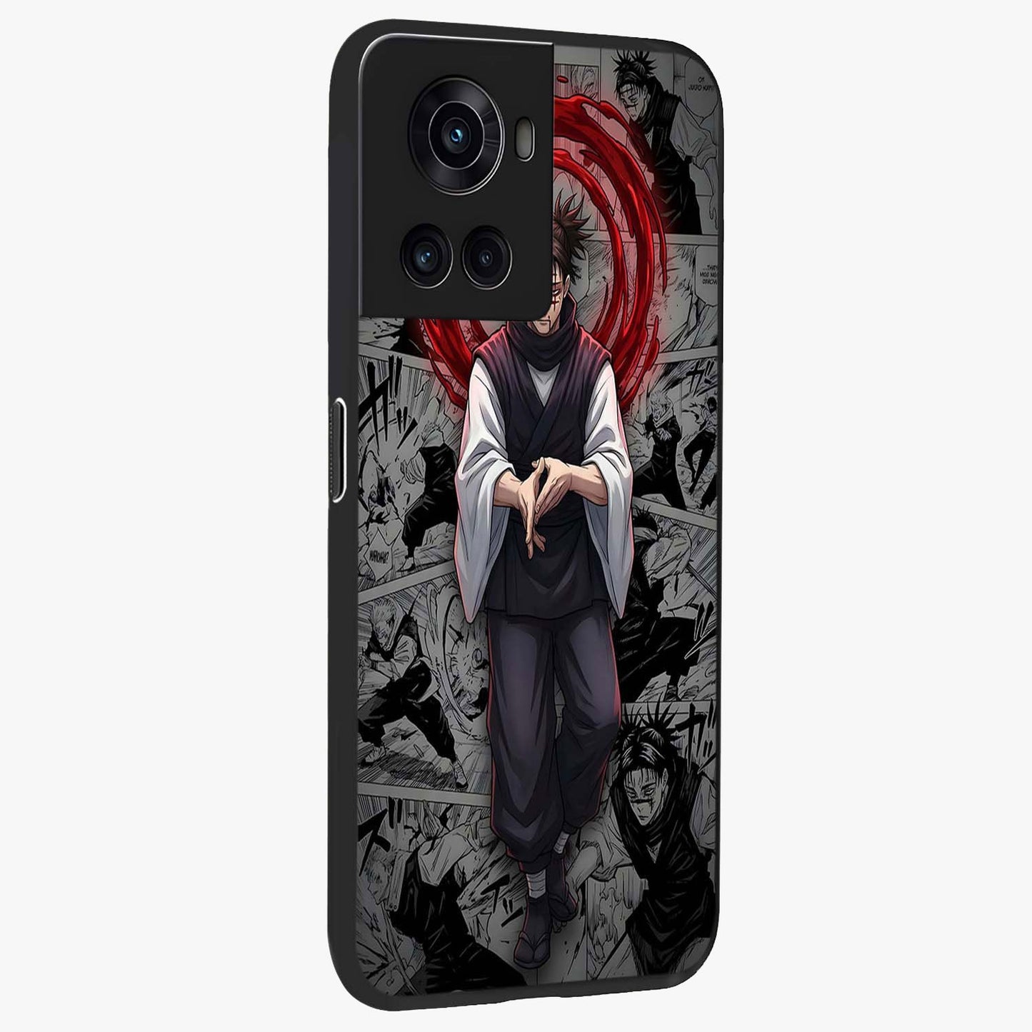 Cursed Ritual Ascension Glass Case for 1+10R side perspective highlighting bold mystical textures and sleek edges