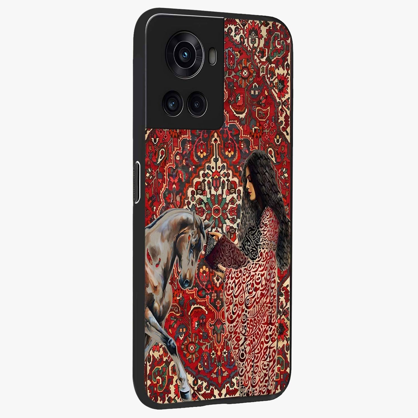 Girl With Horse Glass Case for 1+10R side perspective highlighting graceful equestrian detailing and smooth build